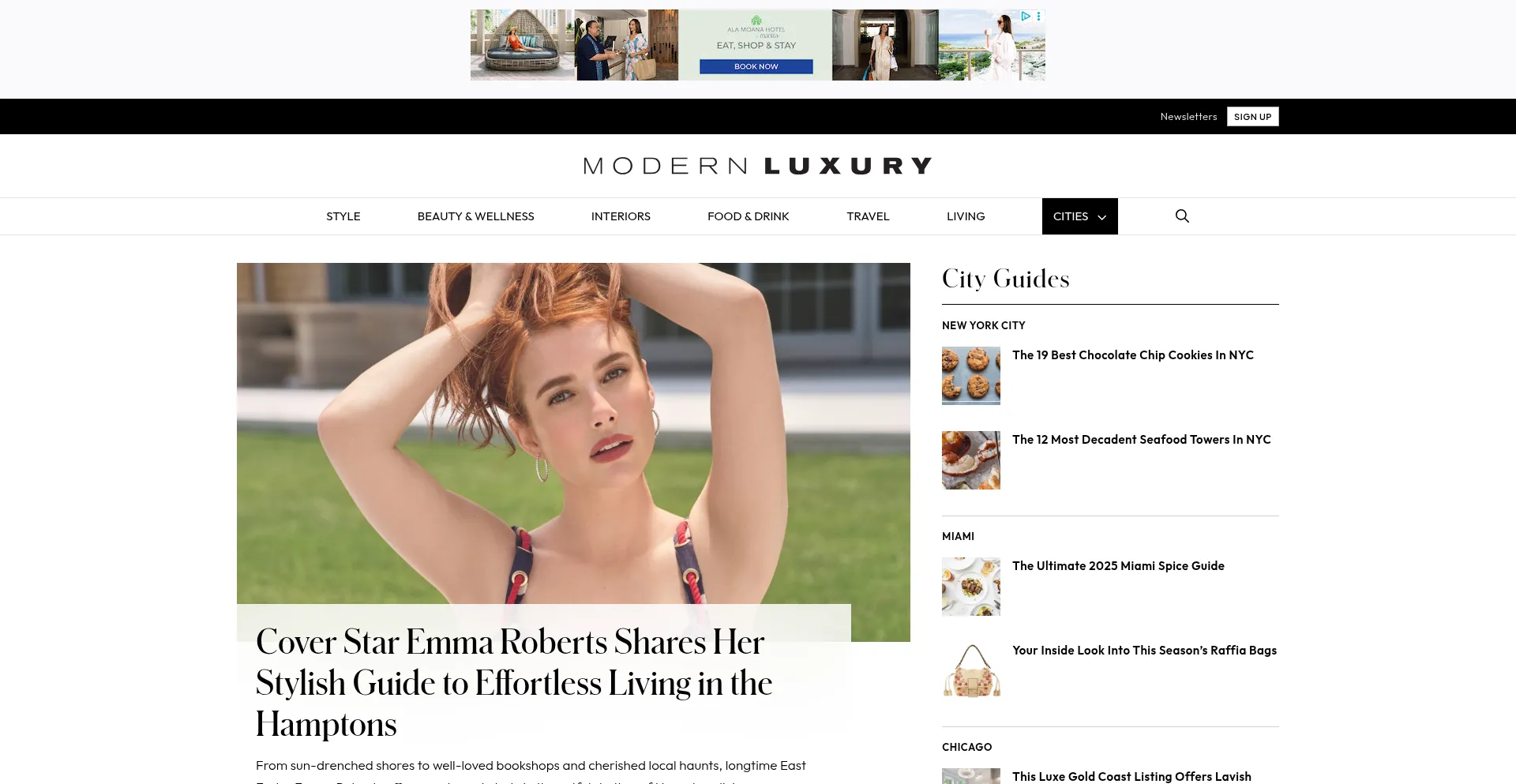 Website screenshot of Modernluxury.com