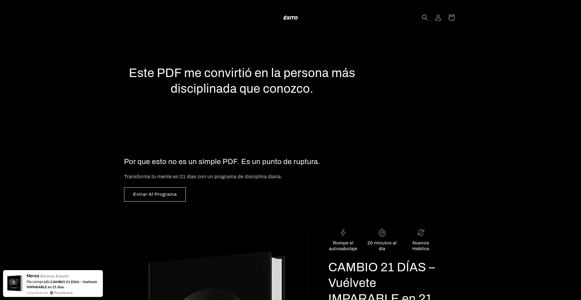 Website screenshot of Modoexito.com