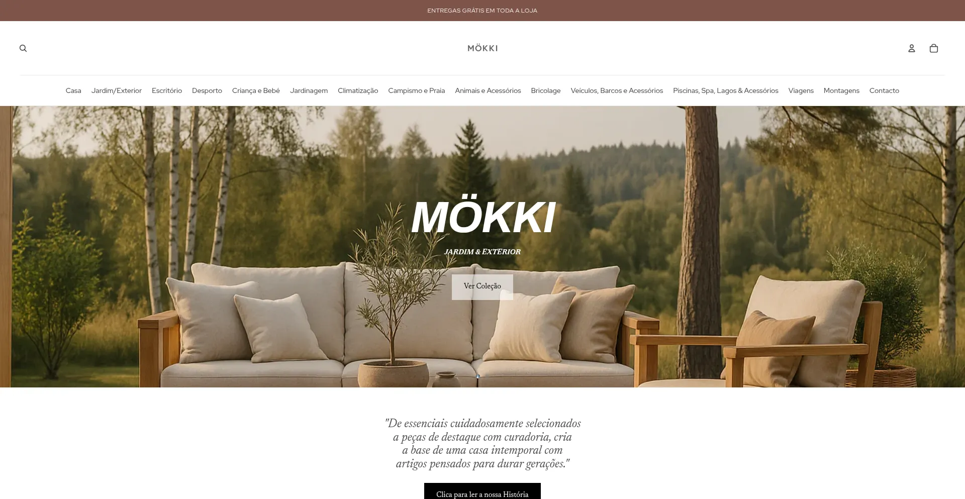 Website screenshot of Mokkihome.com