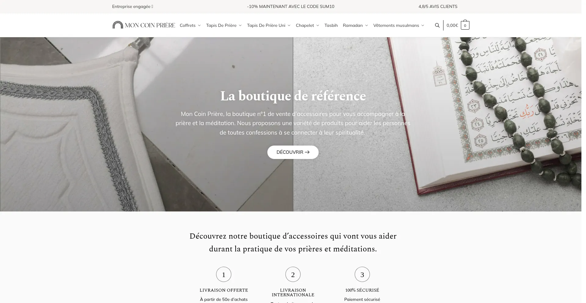Website screenshot of Moncoinpriere.com