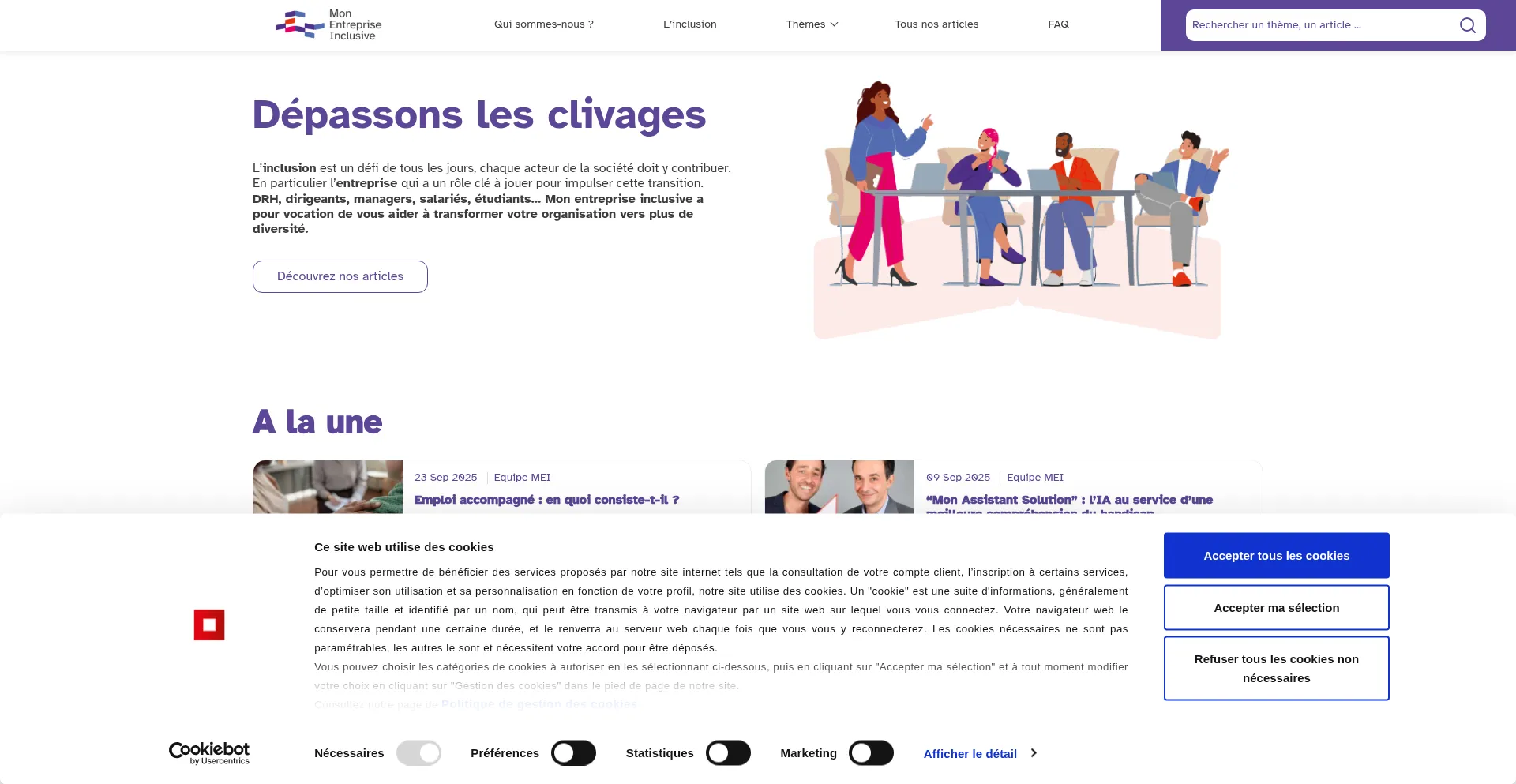 Monentrepriseinclusive.com Screenshot