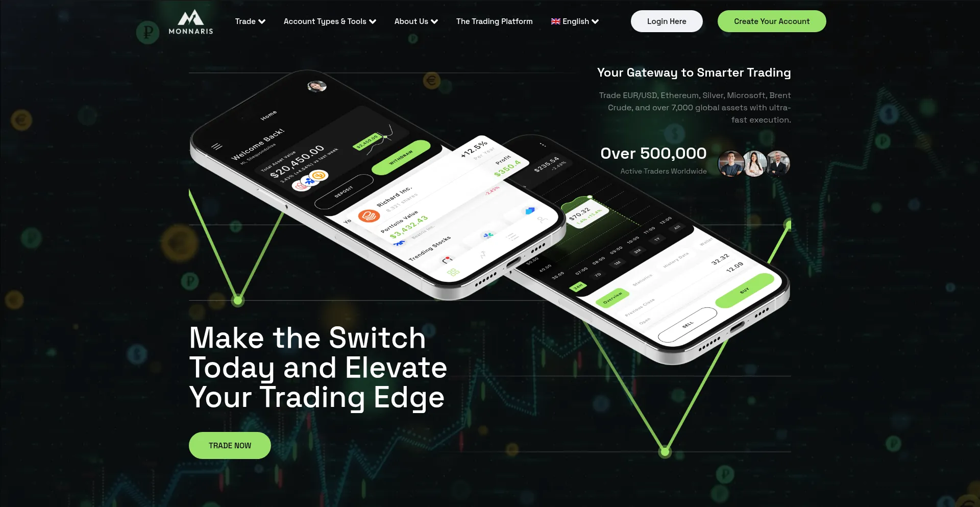 Website screenshot of Monnaris.com