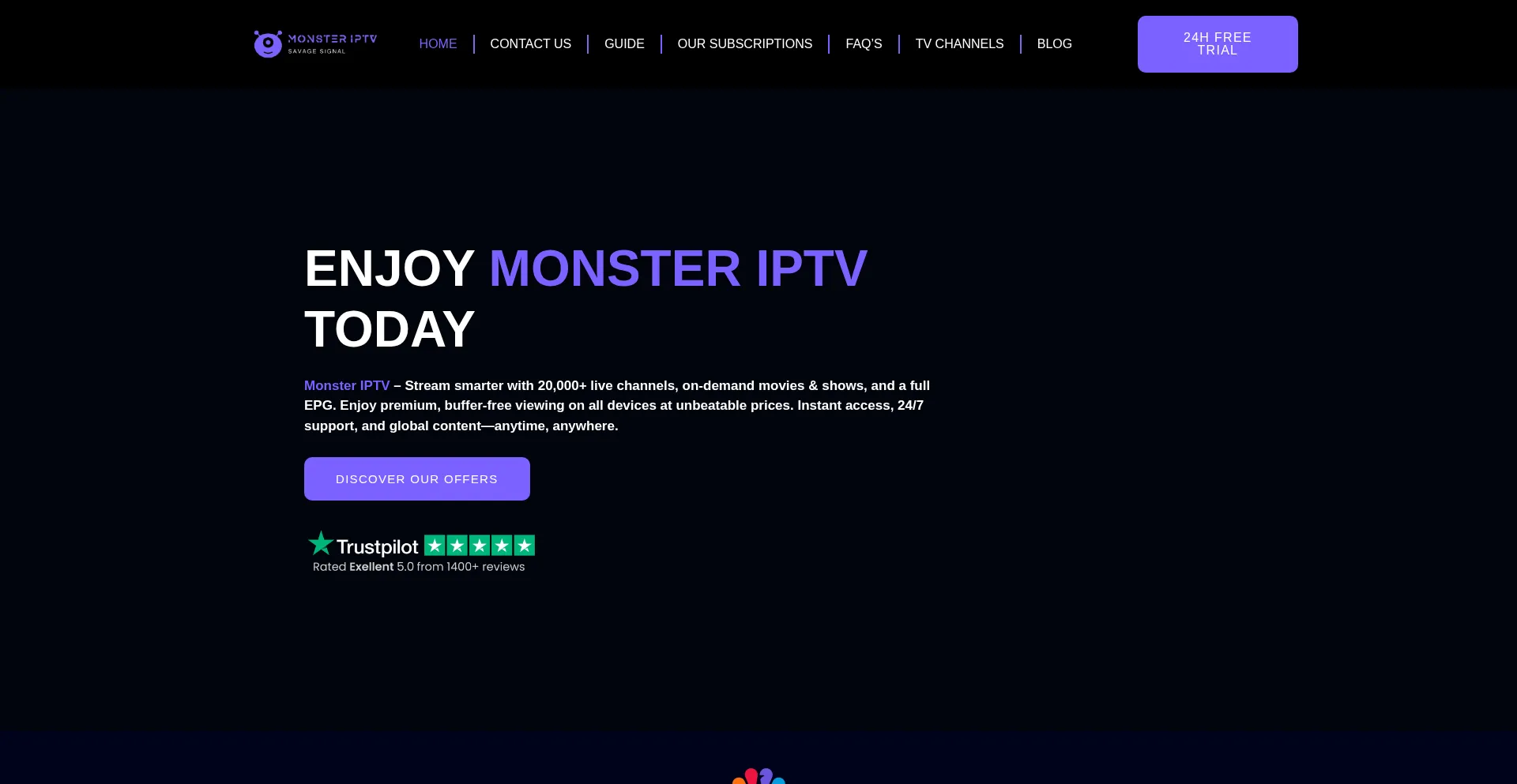 Monster-iptvs.com Screenshot