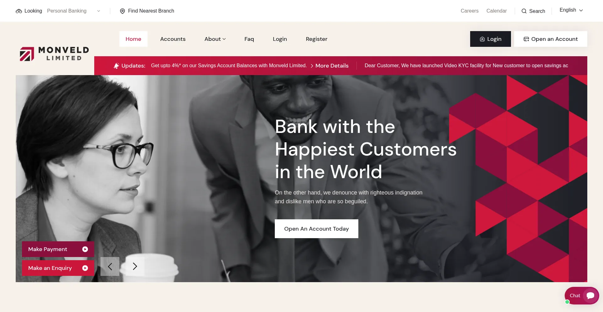 Website screenshot of Monvdltd.com
