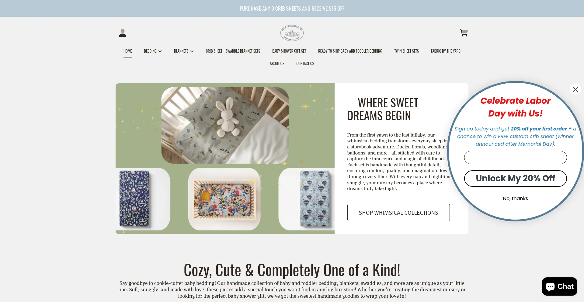 Website screenshot of Mookypookyandmuffin.com
