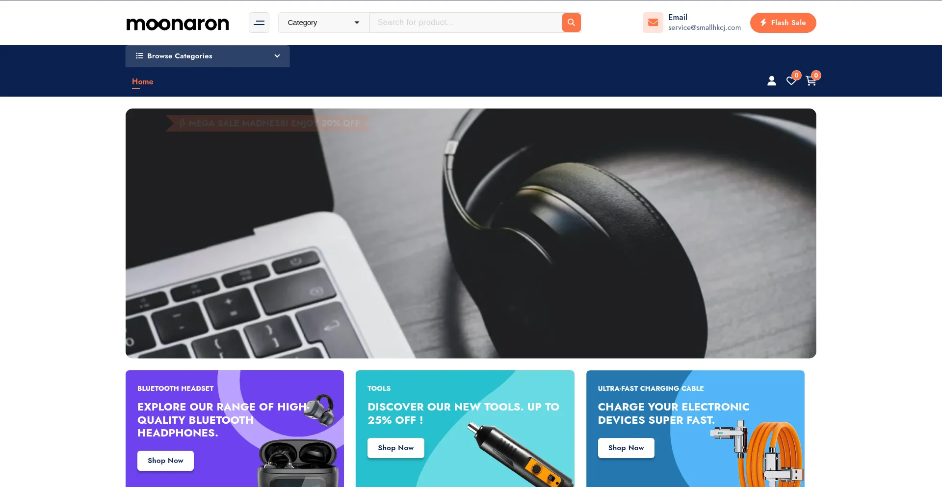 Website screenshot of Moonaron.com