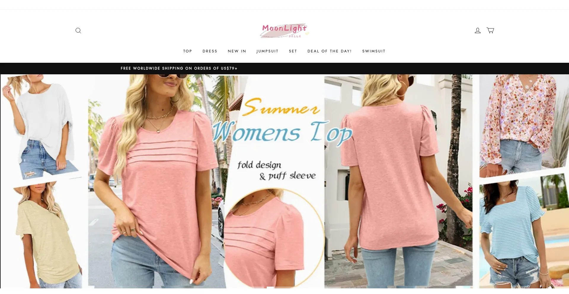 Website screenshot of Moonlightbelle.com