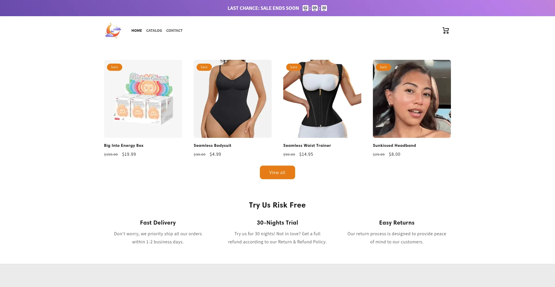 Website screenshot of Moonlightx.store