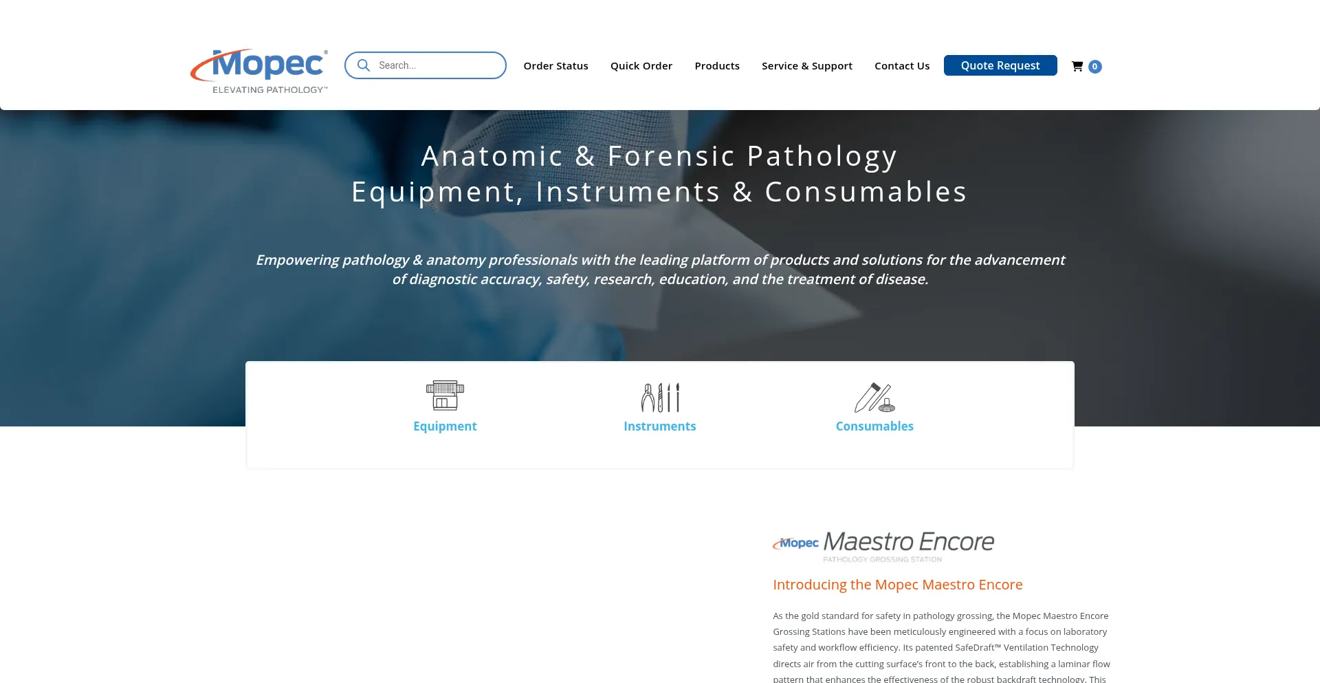 Website screenshot of Mopec.com