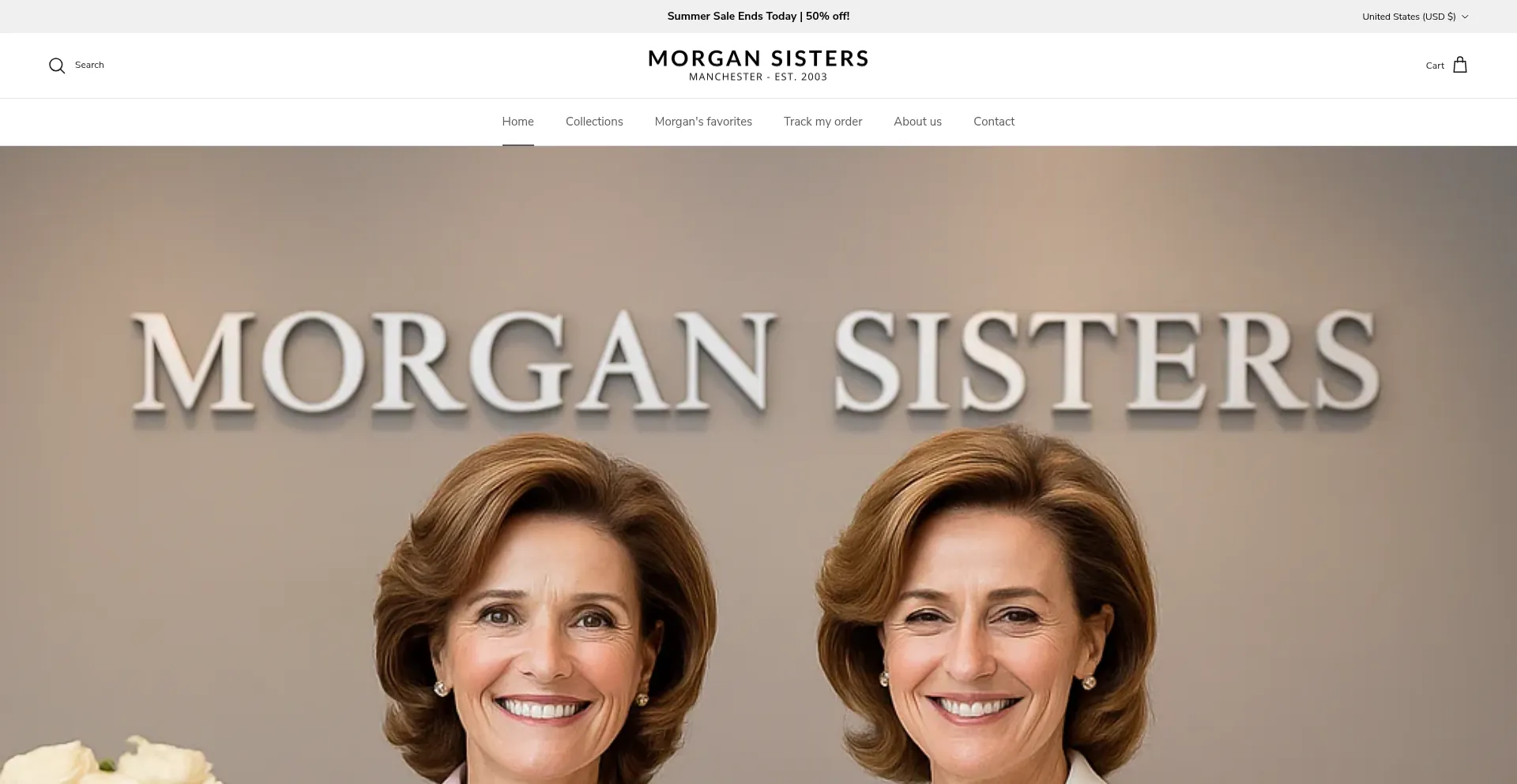 Website screenshot of Morgan-sisters.com