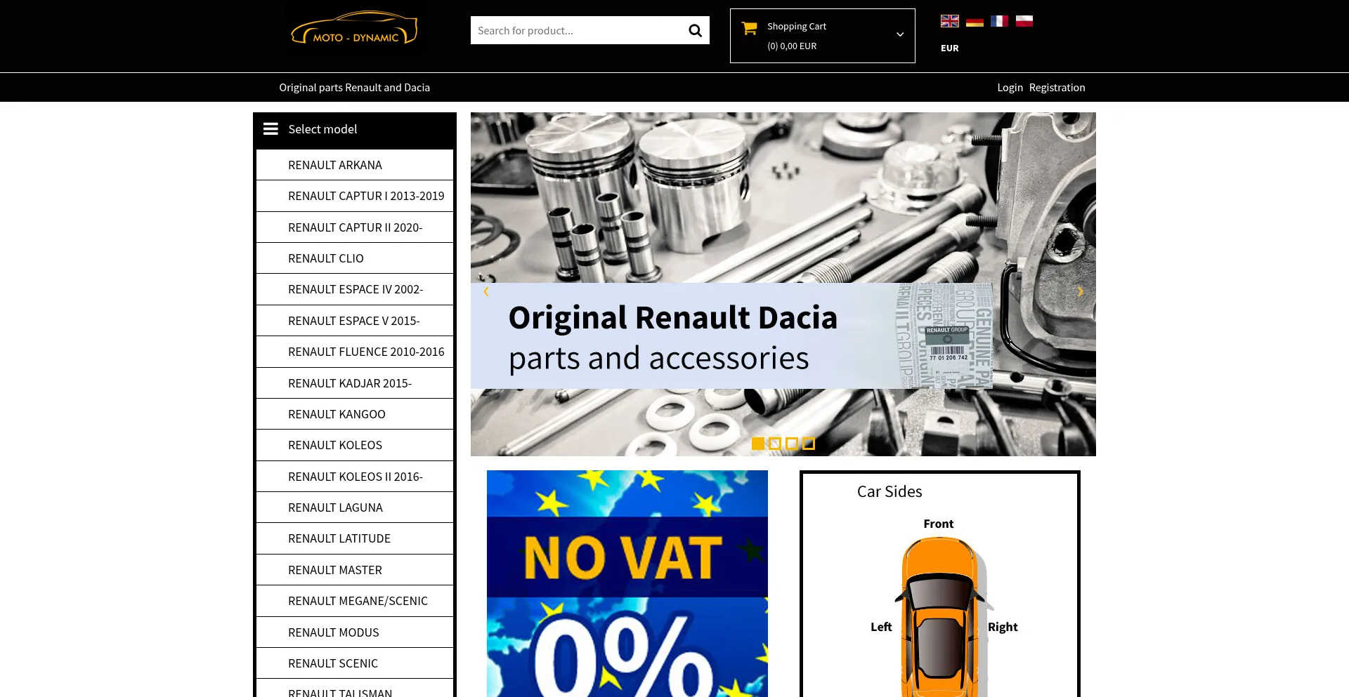 Website screenshot of Moto-dynamic.com