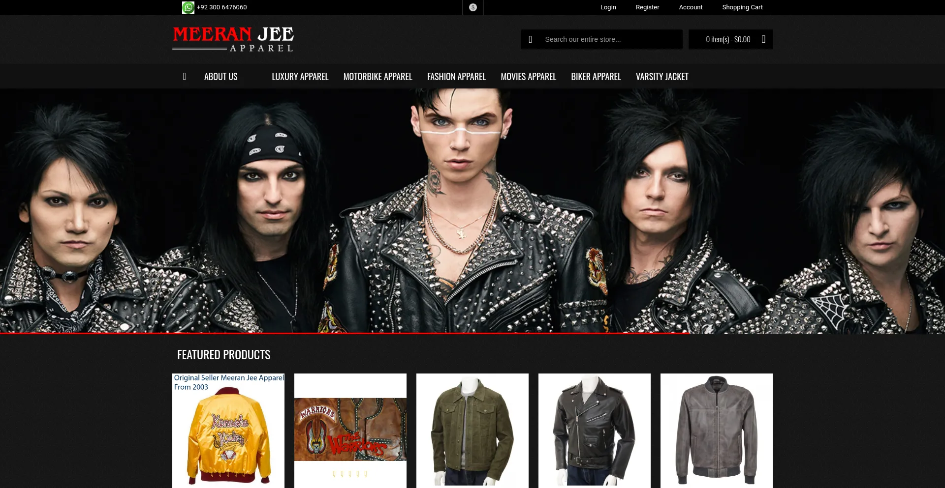 Website screenshot of Motoleatherwear.com