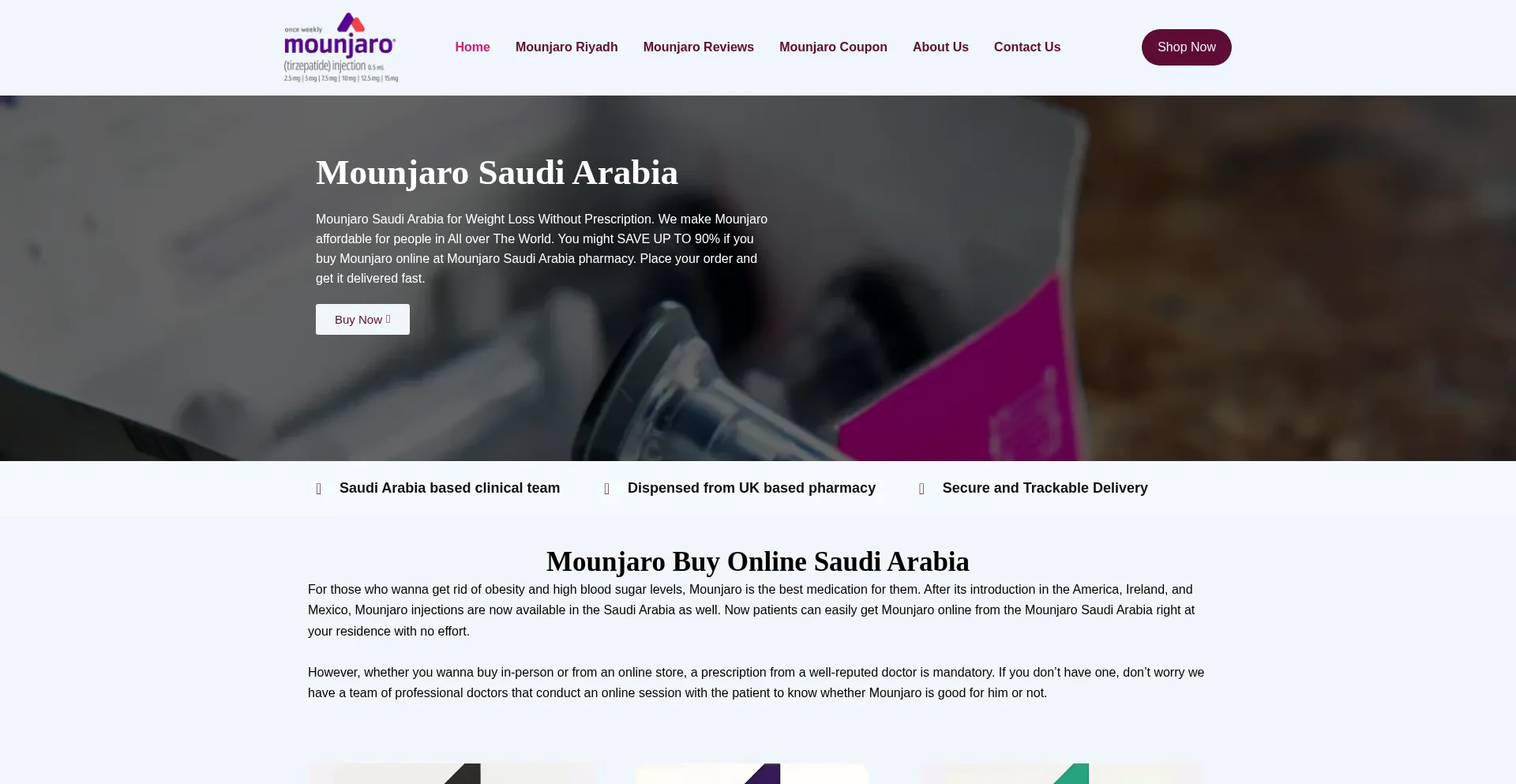 Website screenshot of Mounjarosaudiarabia.com