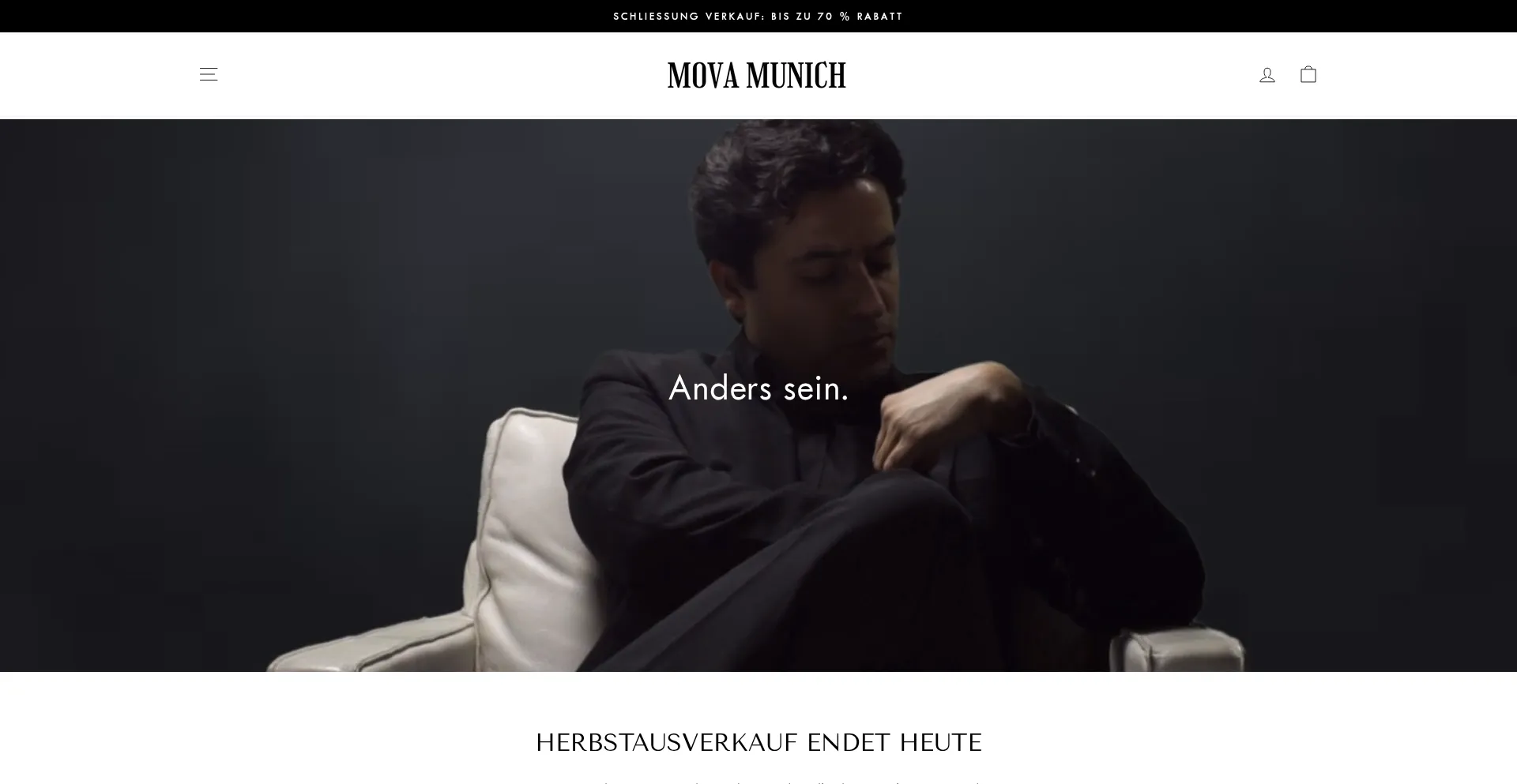 Website screenshot of Movamunich.store