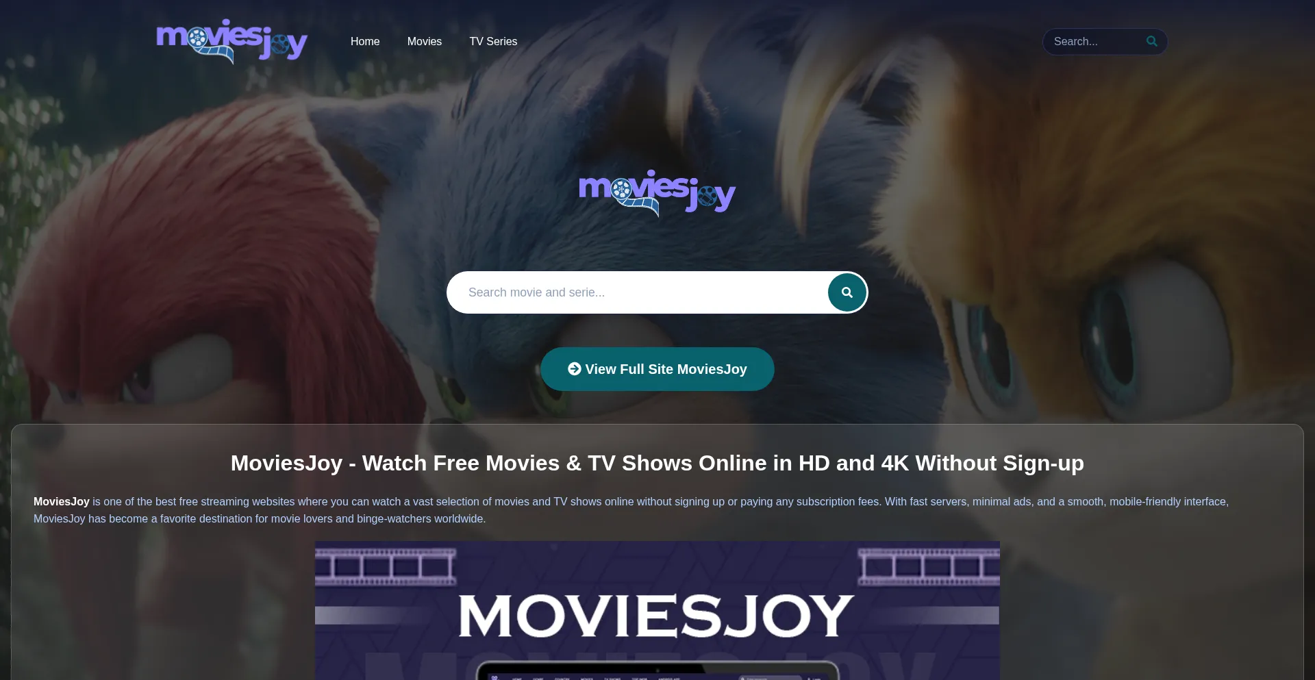 Website screenshot of Movies-joy.my
