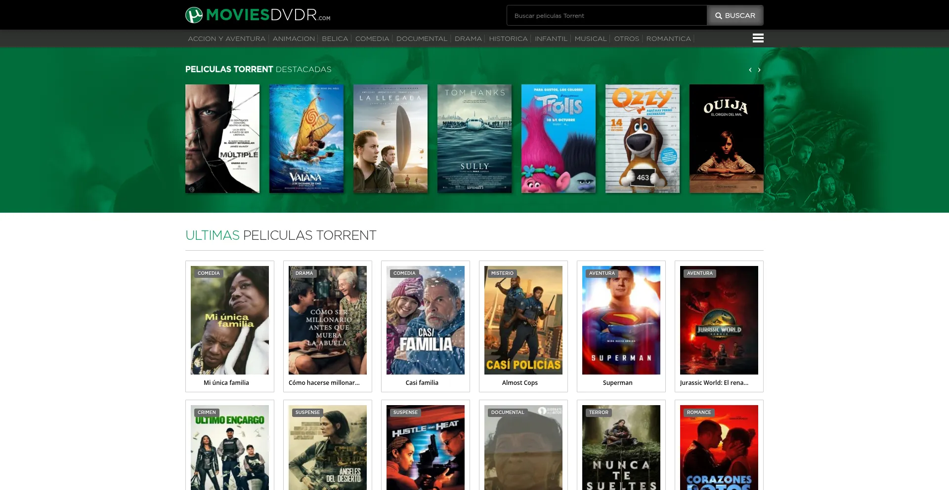 Website screenshot of Moviesdvdr.co