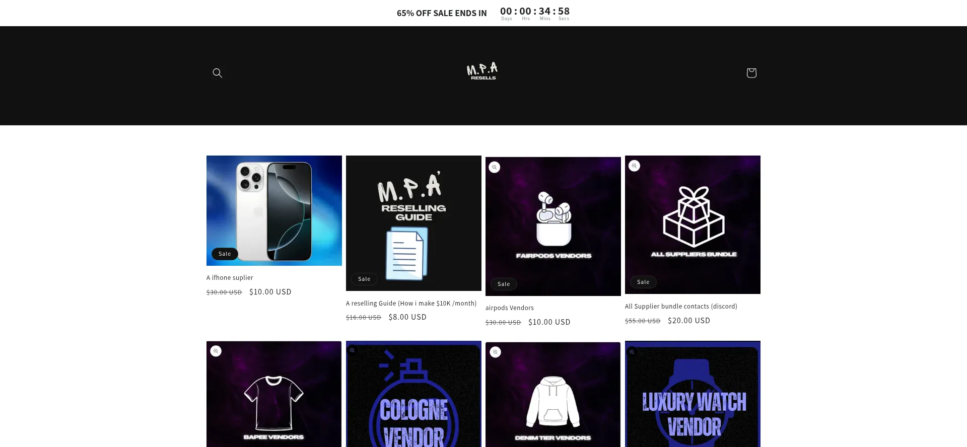 Website screenshot of Mparesell.com