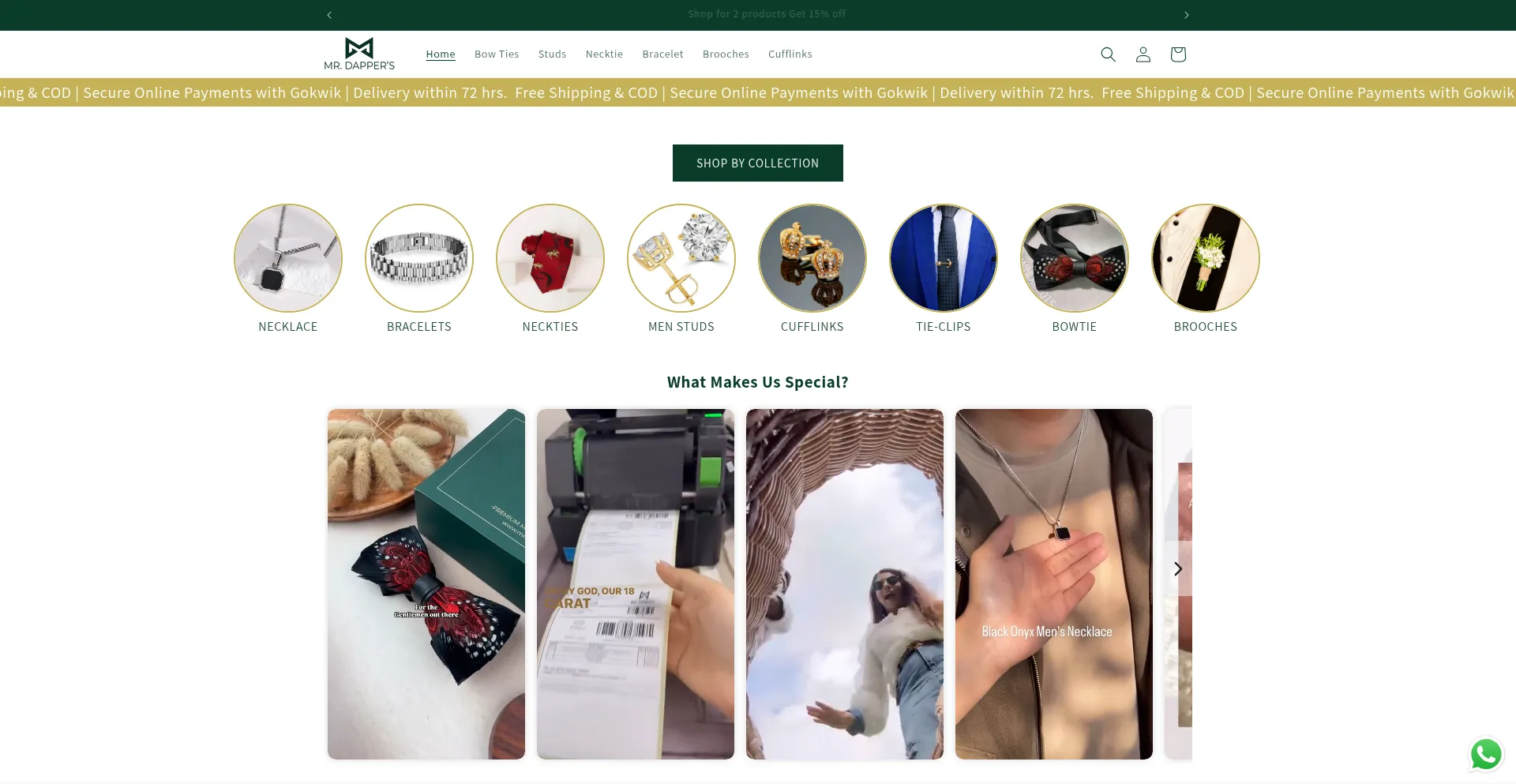 Website screenshot of Mrdappers.in