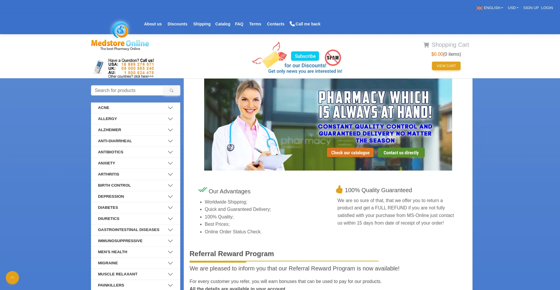 Website screenshot of Ms-online.cc