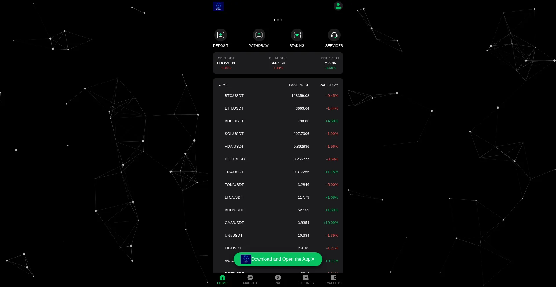 Website screenshot of Mtecx.vip