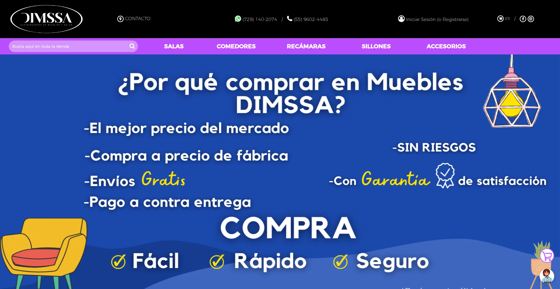 Website screenshot of Mueblesdimssa.com
