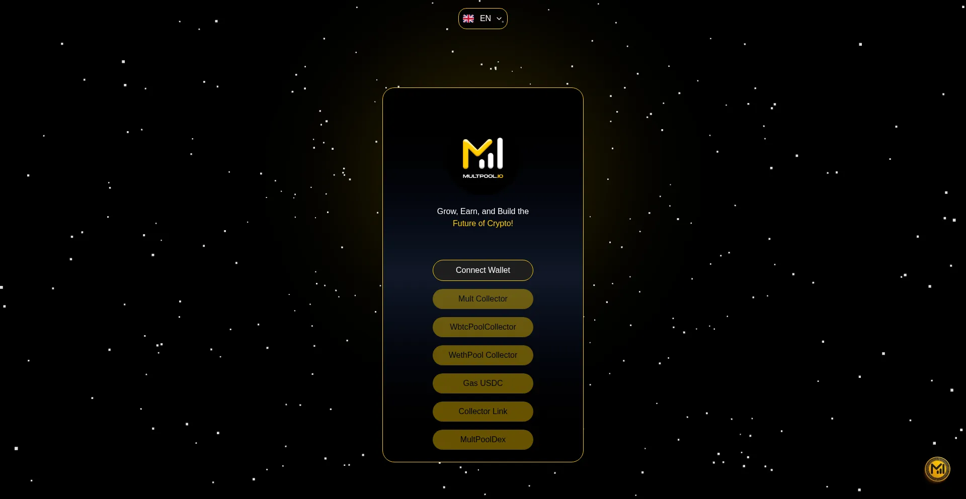 Website screenshot of Multpool.io