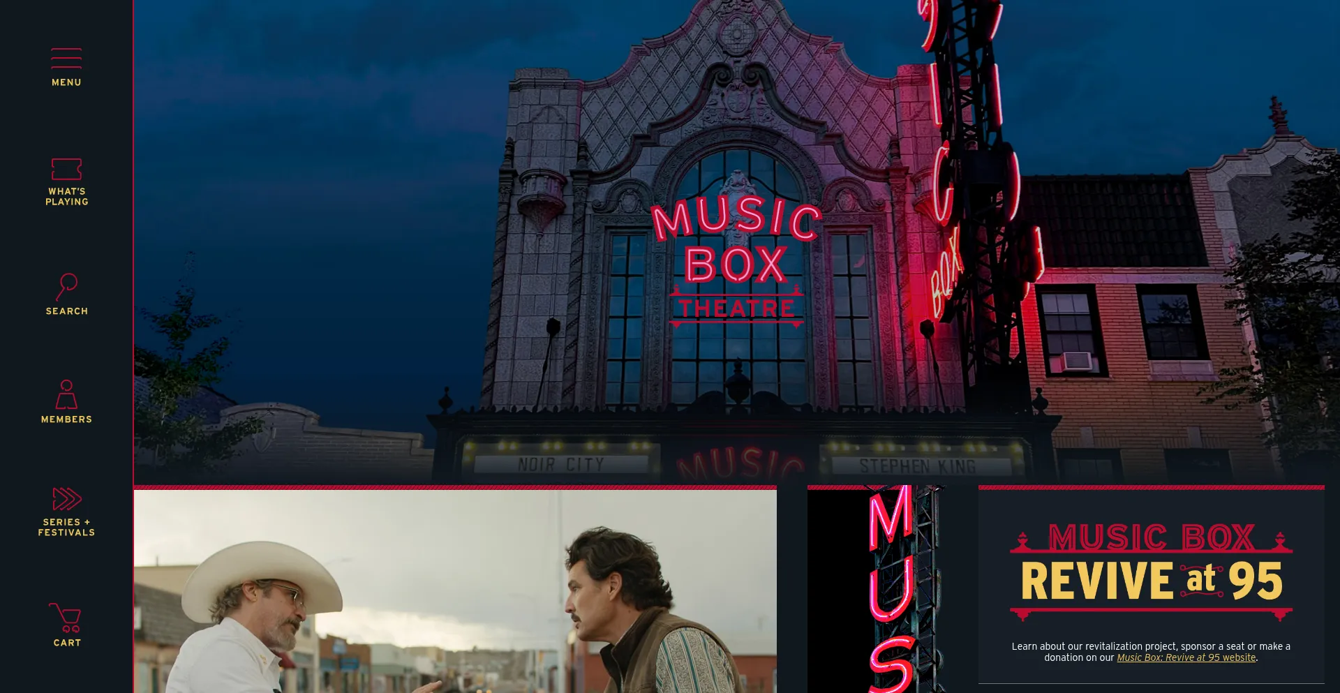 Website screenshot of Musicboxtheatre.com