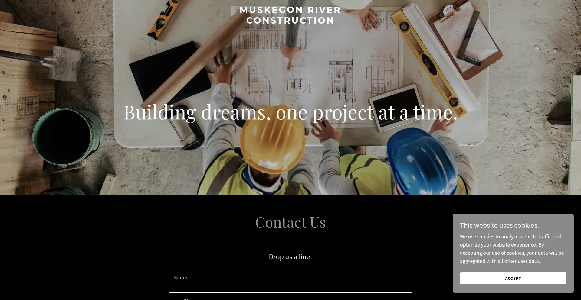 Website screenshot of Muskegonriverconstruction.net