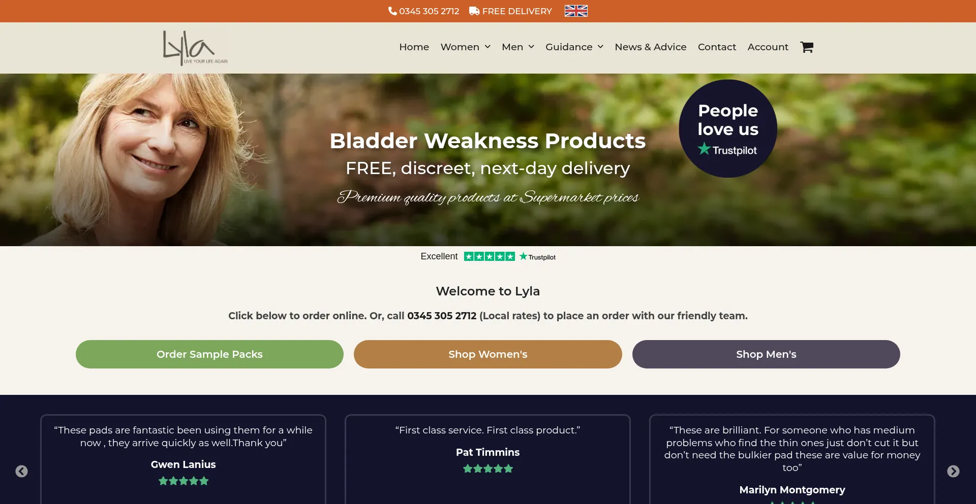 Website screenshot of My-lyla.co.uk