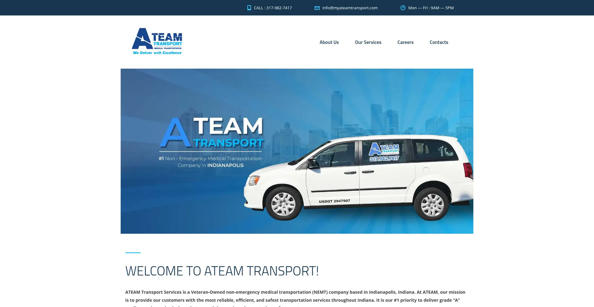 Website screenshot of Myateamtransport.com