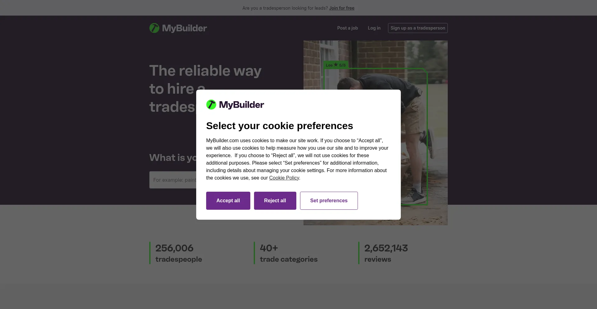 Mybuilder.com Screenshot