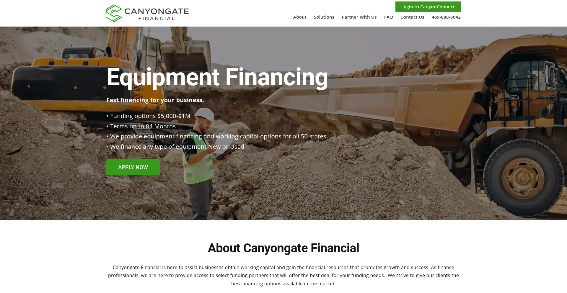 Website screenshot of Mycanyongatefinancial.com