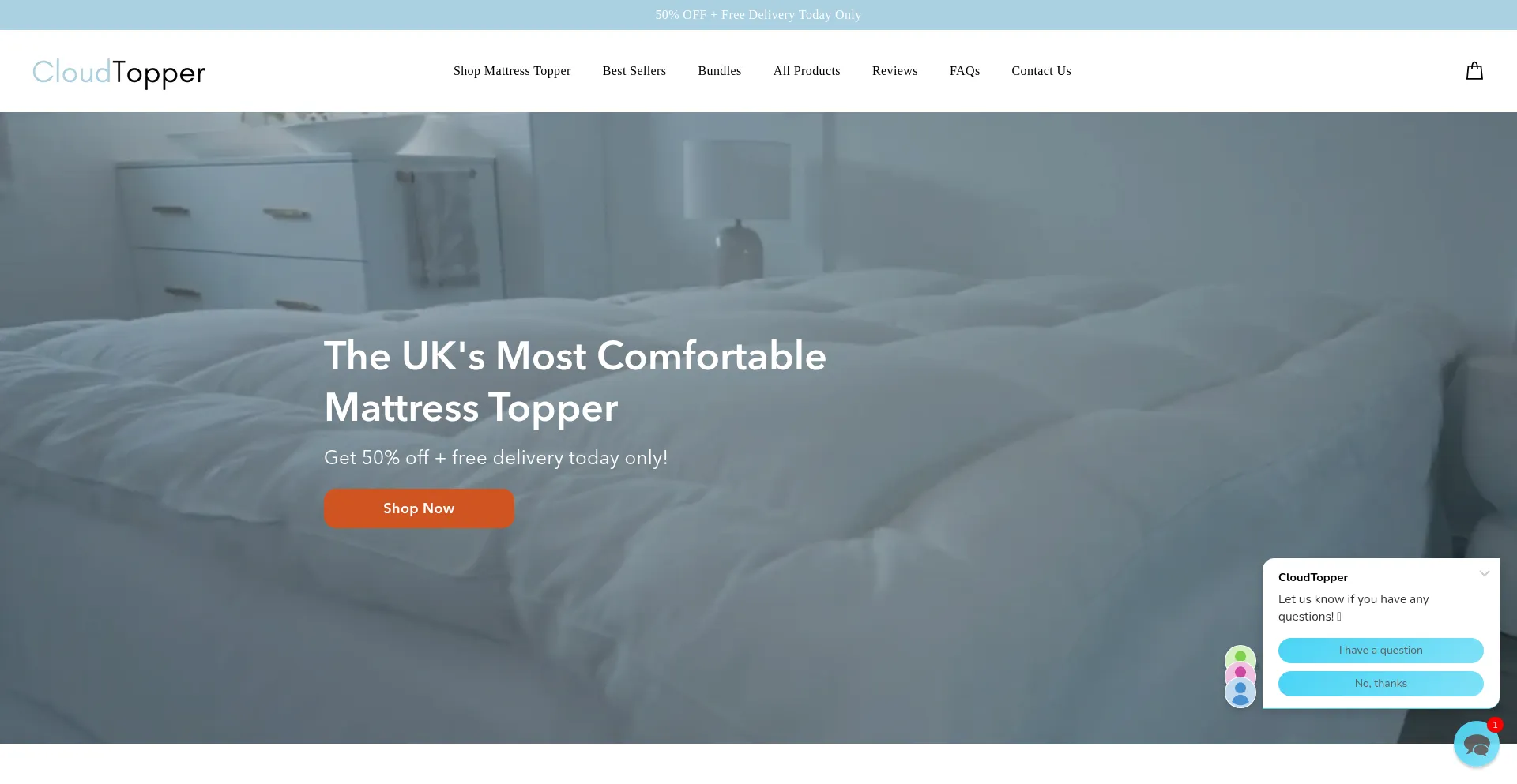 Website screenshot of Mycloudtopper.com