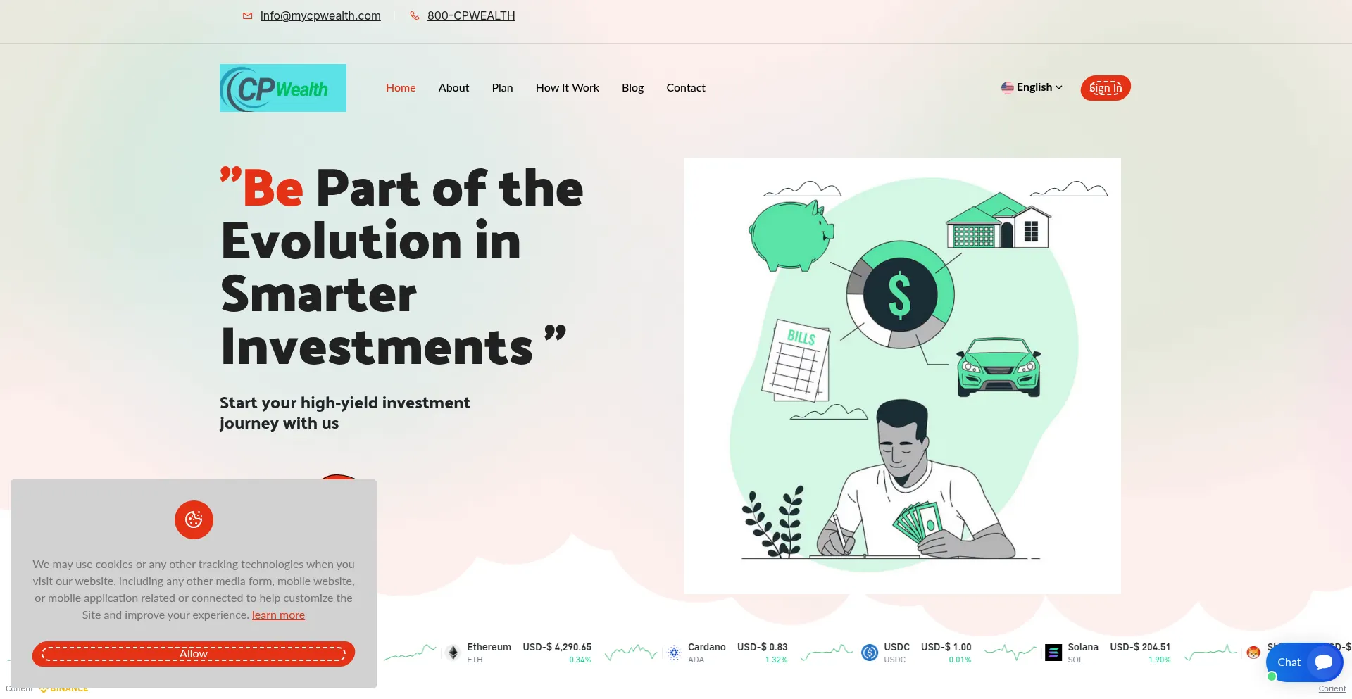Website screenshot of Mycpwealtth.com