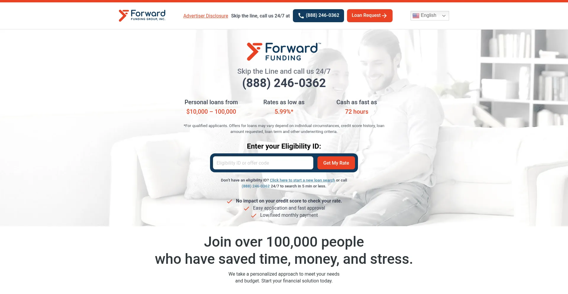 Website screenshot of Myforwardsavings.com