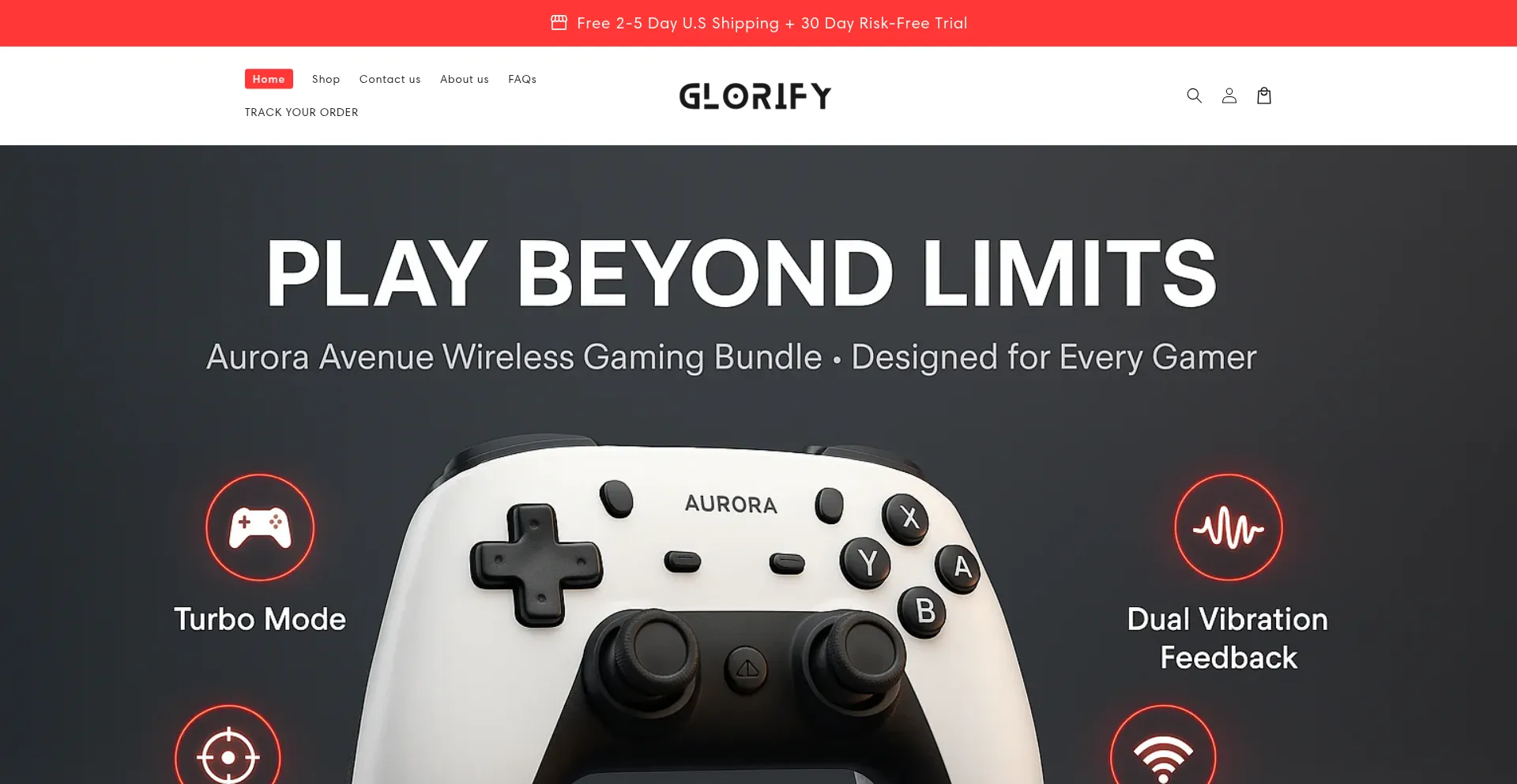 Website screenshot of Myglorifyshop.com
