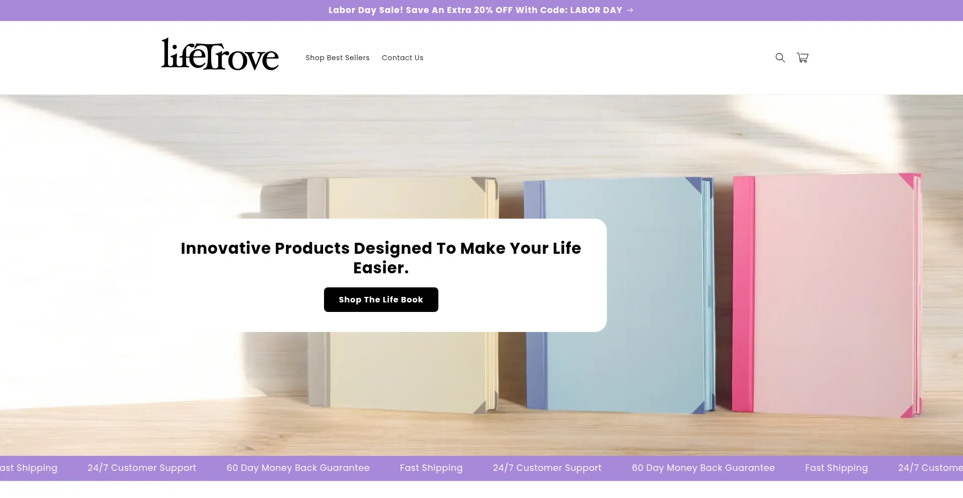 Website screenshot of Mylifetrove.com