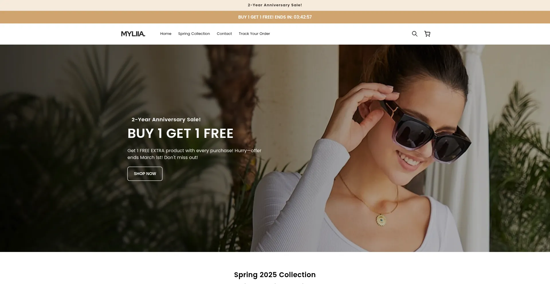 Website screenshot of Myliiawear.com