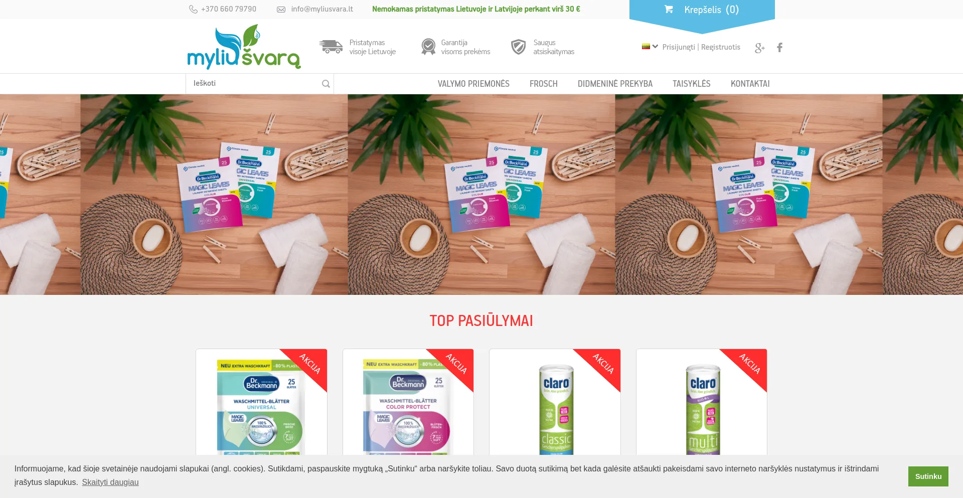 Website screenshot of Myliusvara.lt