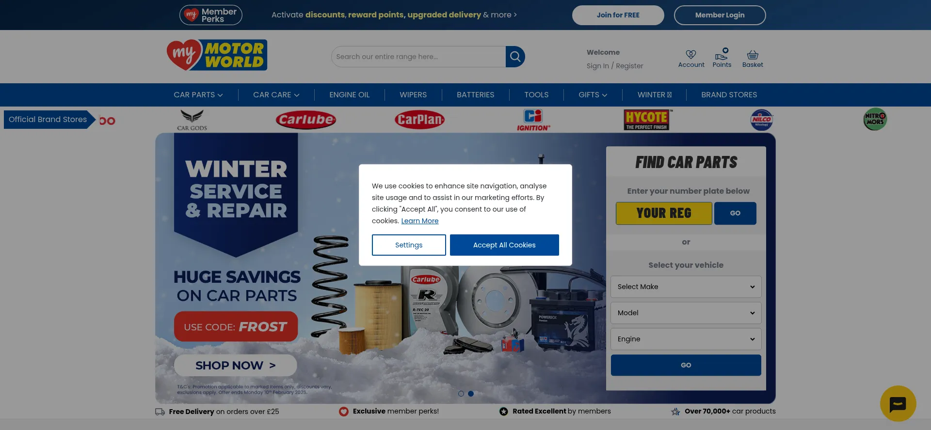 Website screenshot of Mymotorworld.com