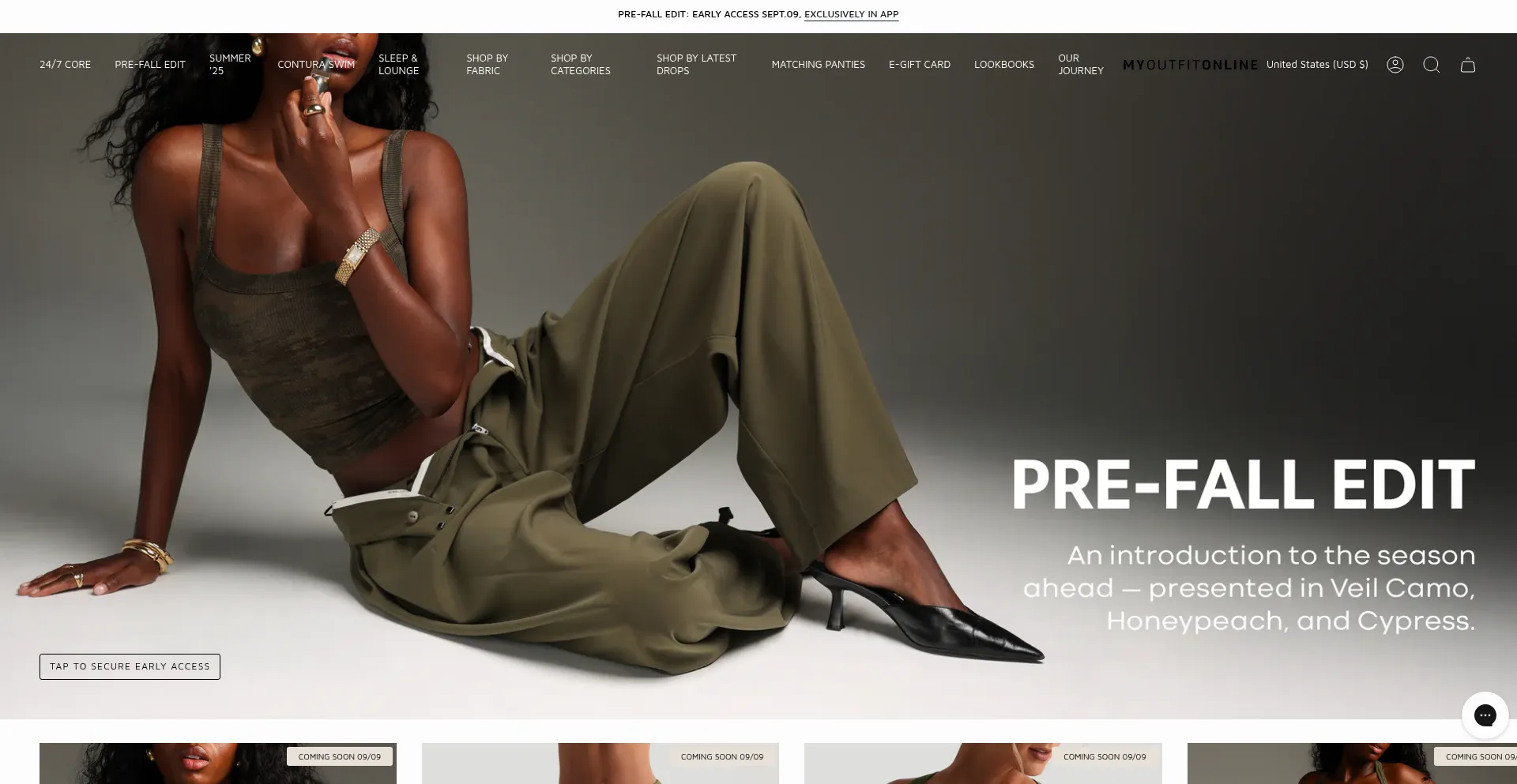 Website screenshot of Myoutfitonline.com