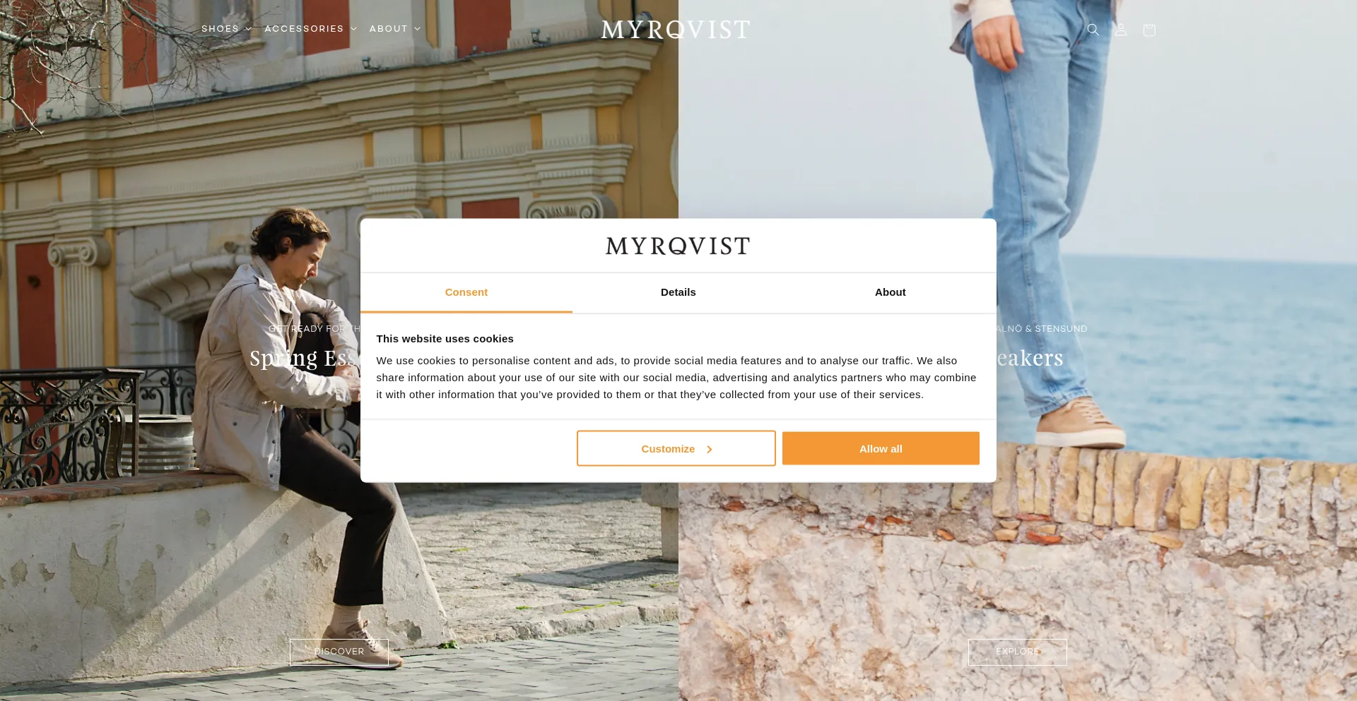 Website screenshot of Myrqvist.com