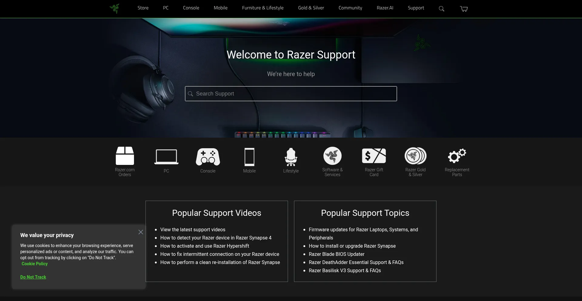 Mysupport.razer.com