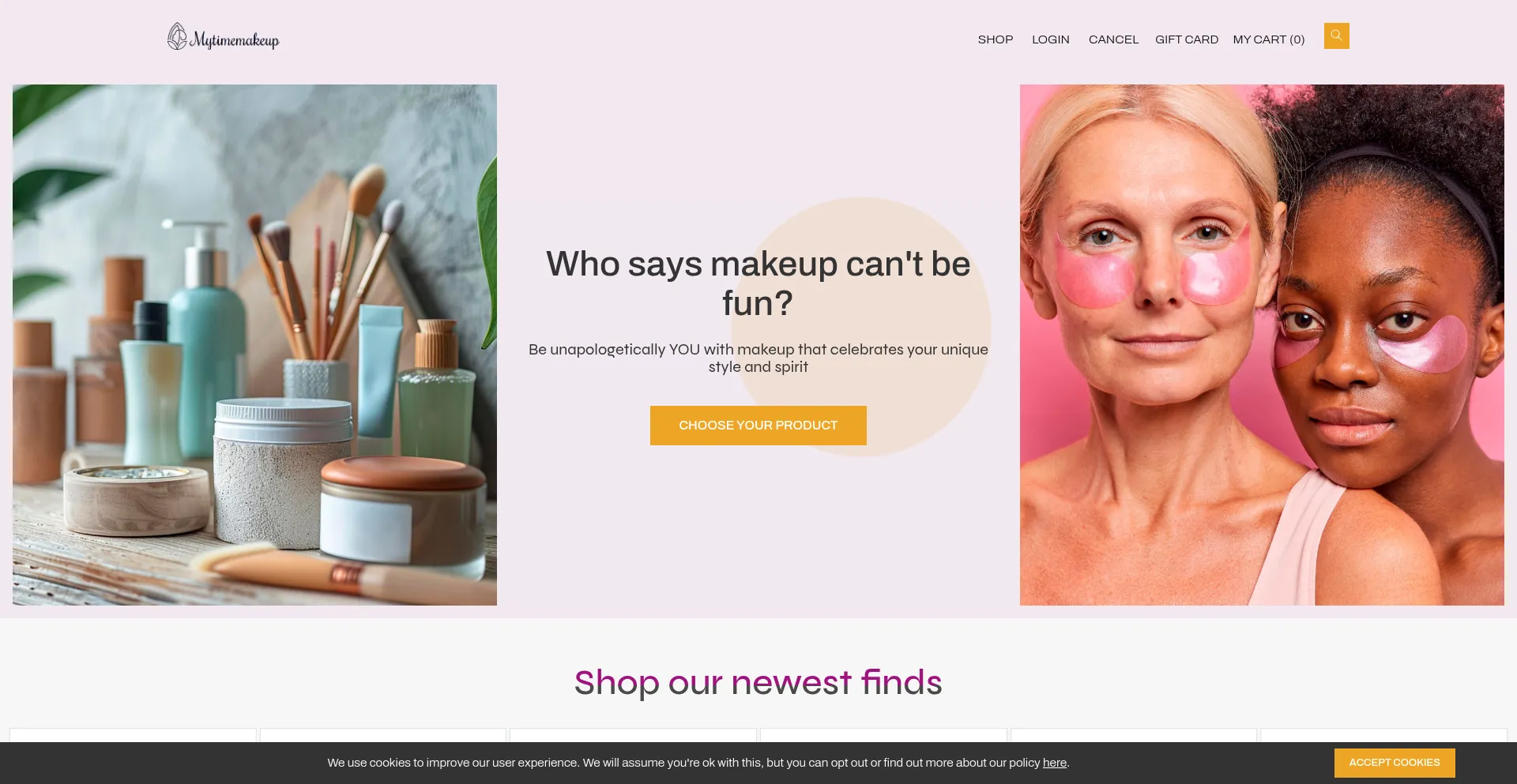 Website screenshot of Mytimemakeup.com