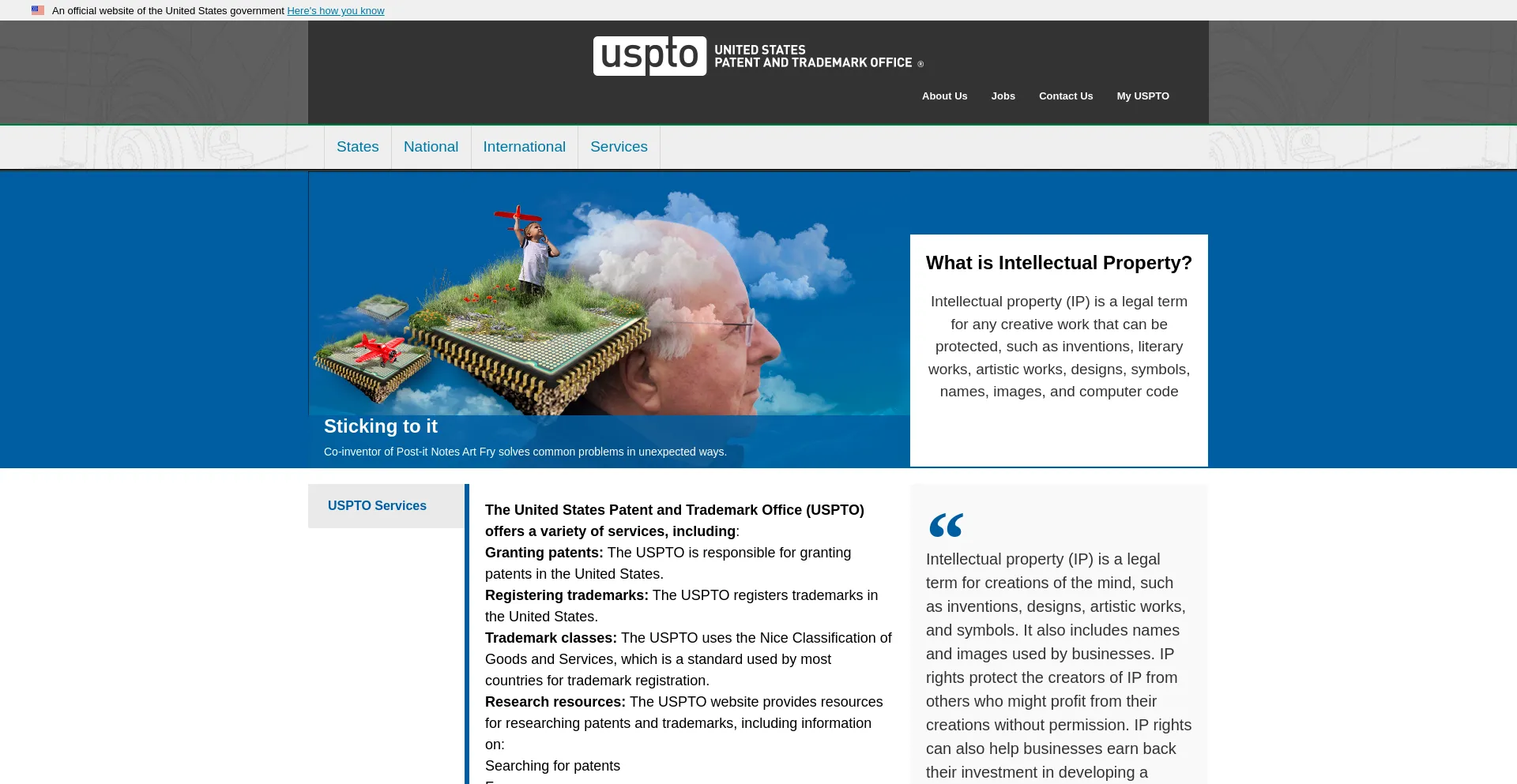 Website screenshot of Myusptogov.us