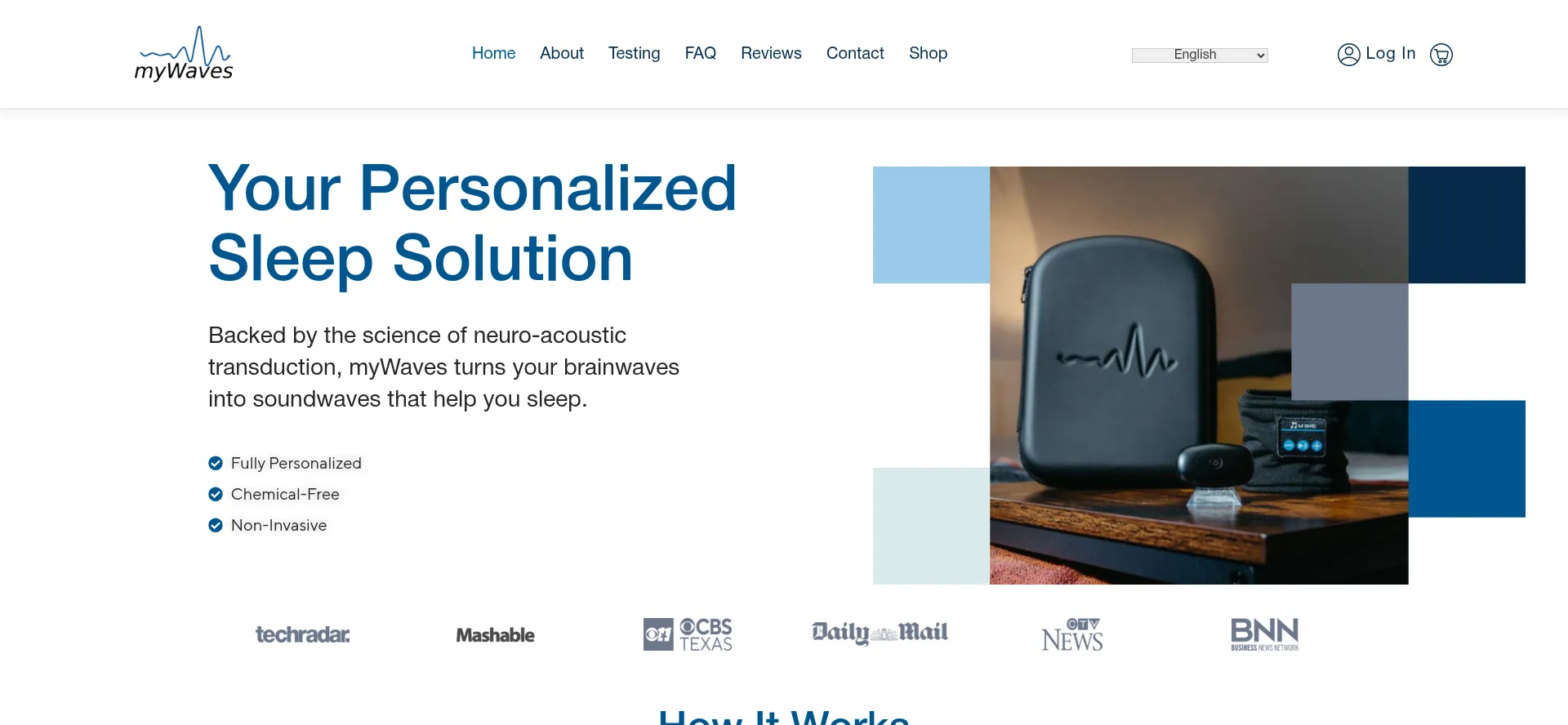 Website screenshot of Mywaves.tech