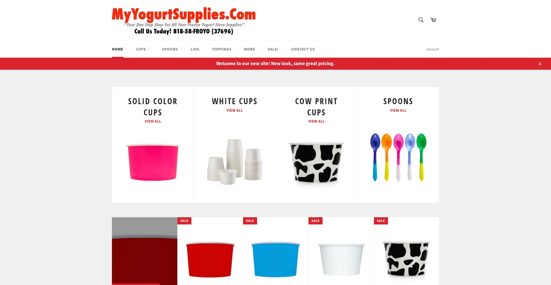 Website screenshot of Myyogurtsupplies.com