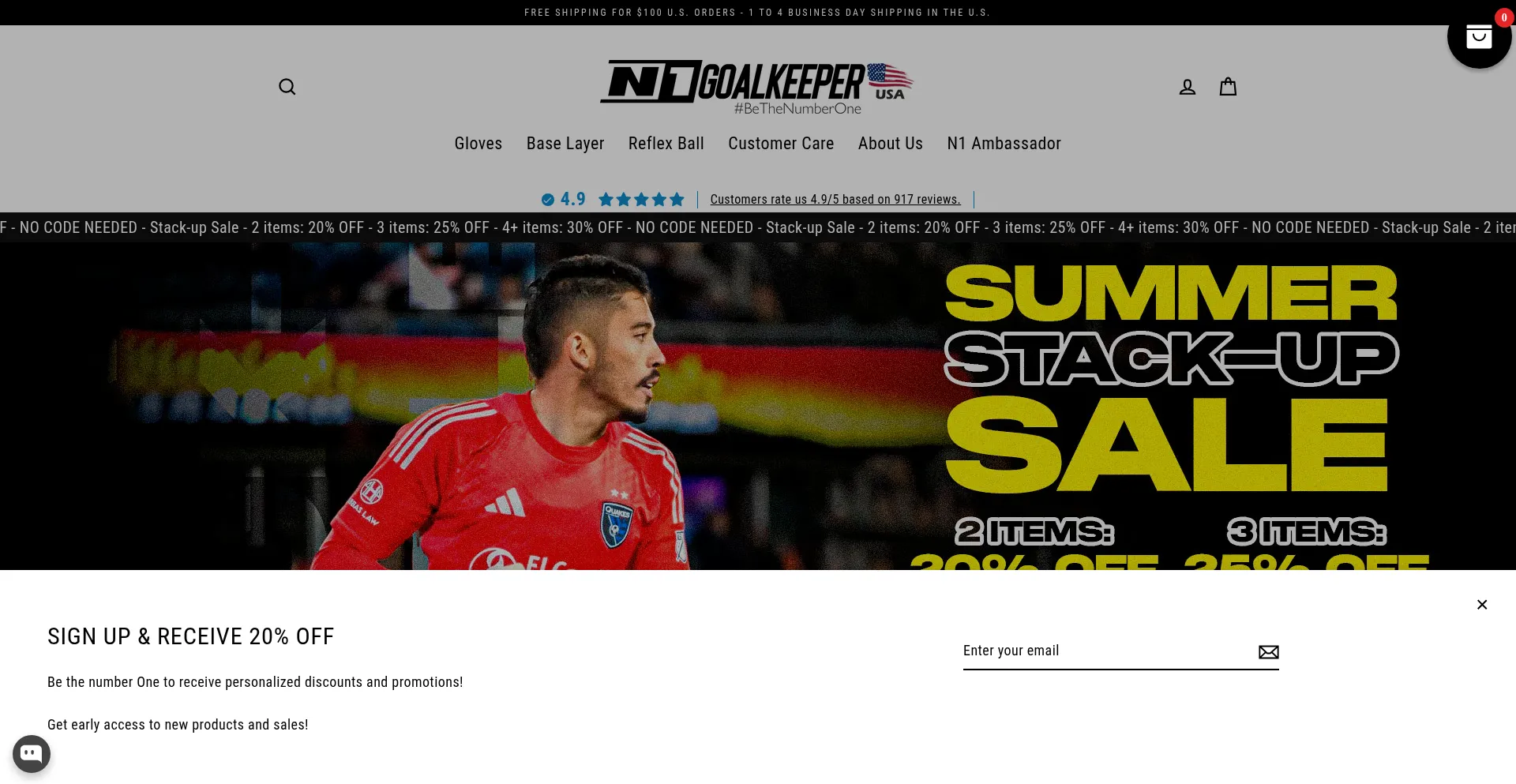 Website screenshot of N1glovesusa.com