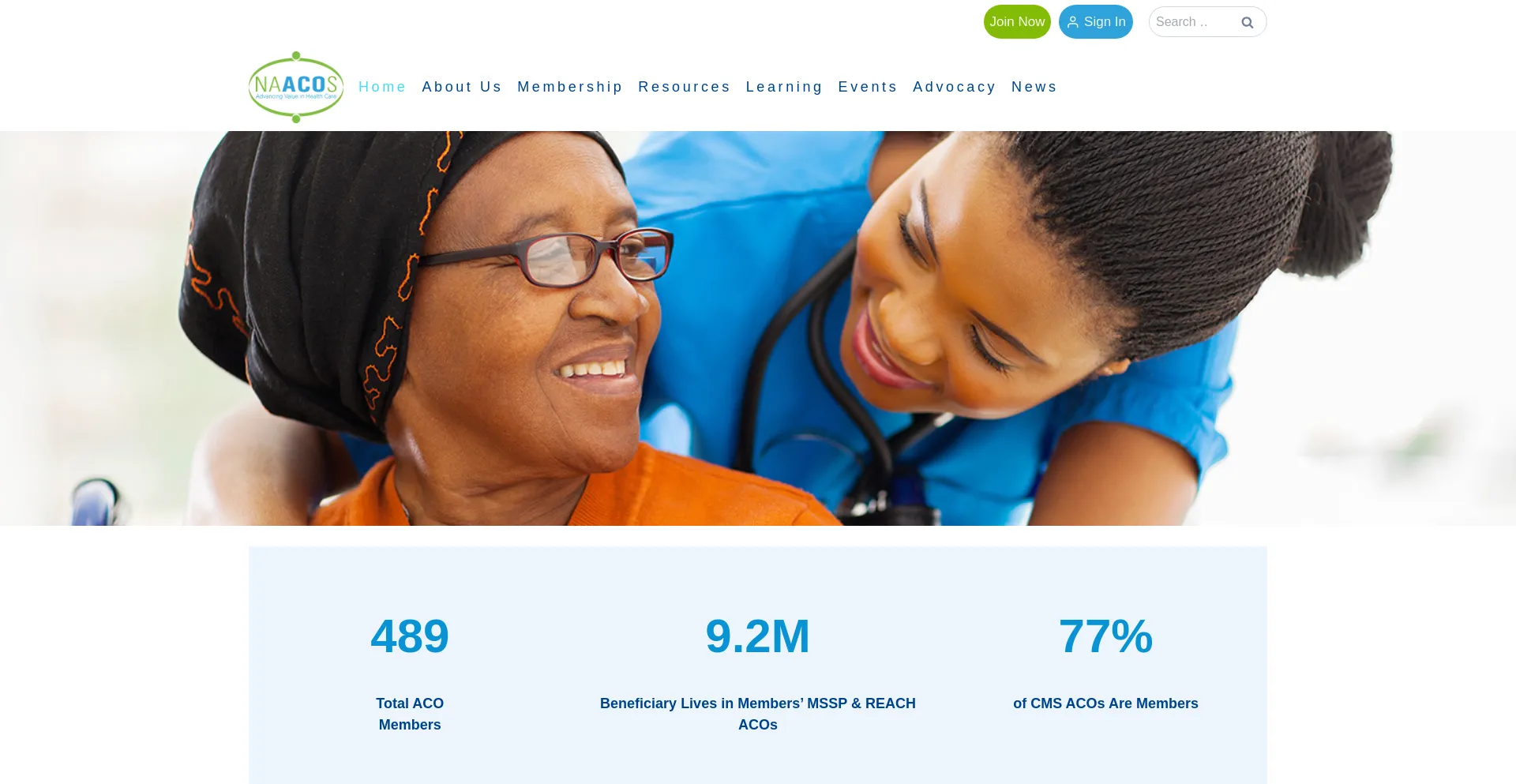 Website screenshot of Naacos.com