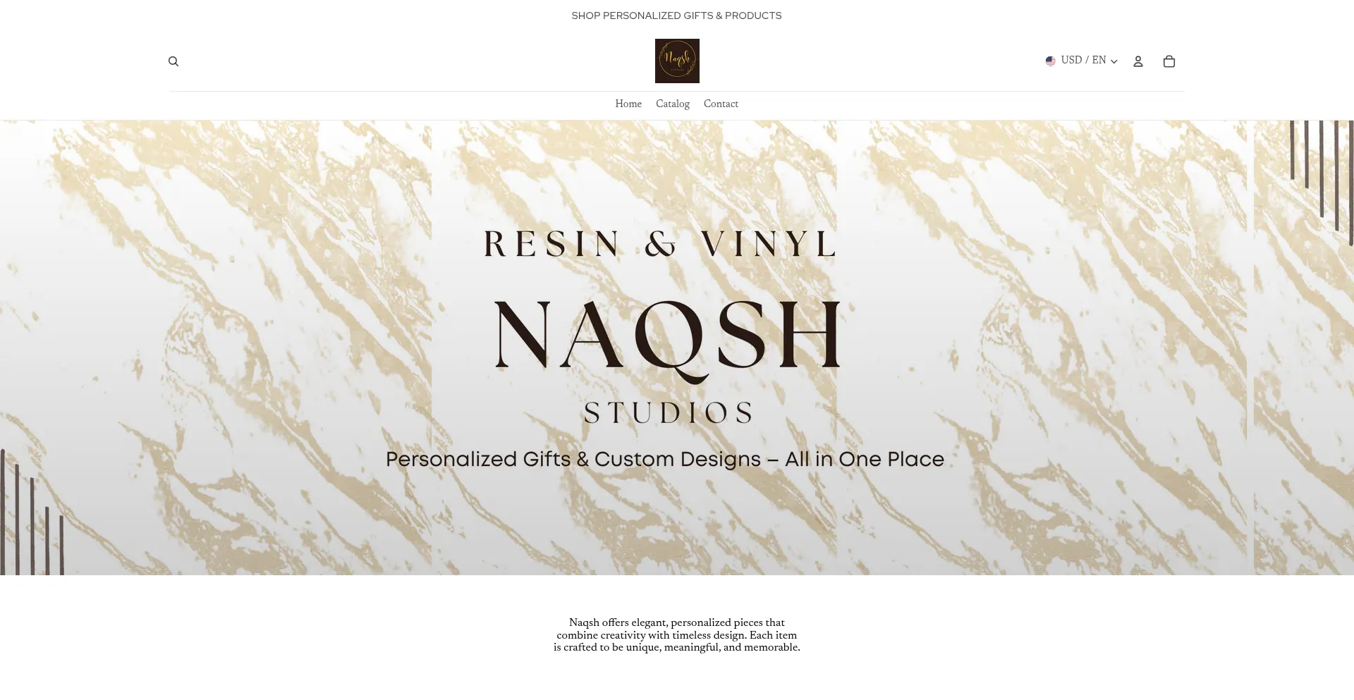 Website screenshot of Naqshstudioz.myshopify.com